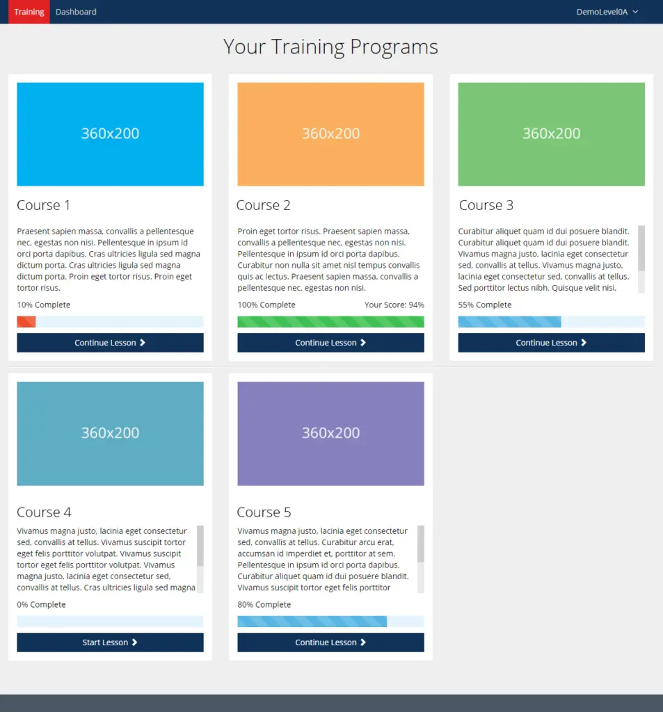 Training Programs View – New Design